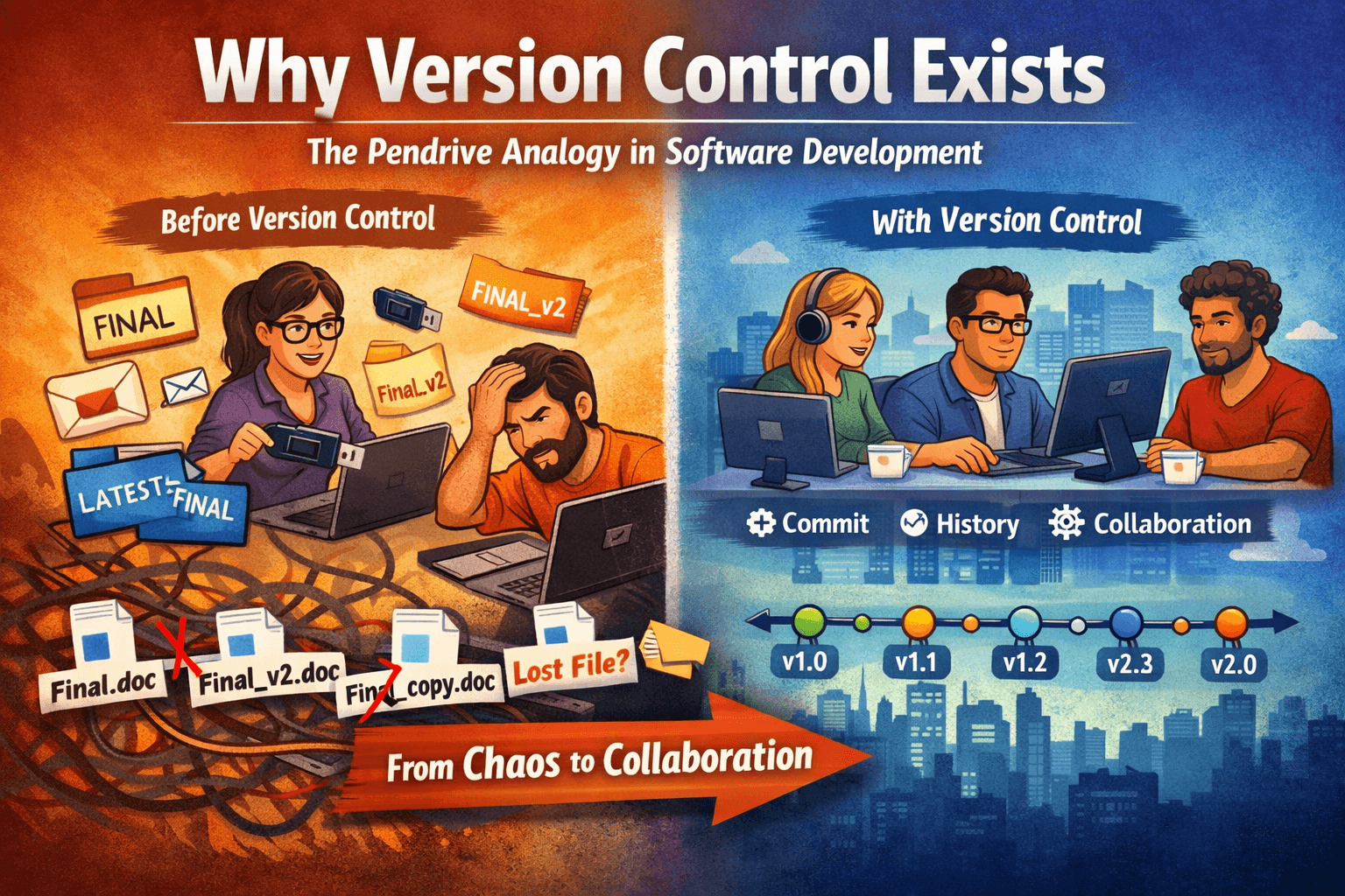 Why Version Control Exists: The "Pendrive Problem" and the Chaos of final_v2_REAL_final 📁🔥